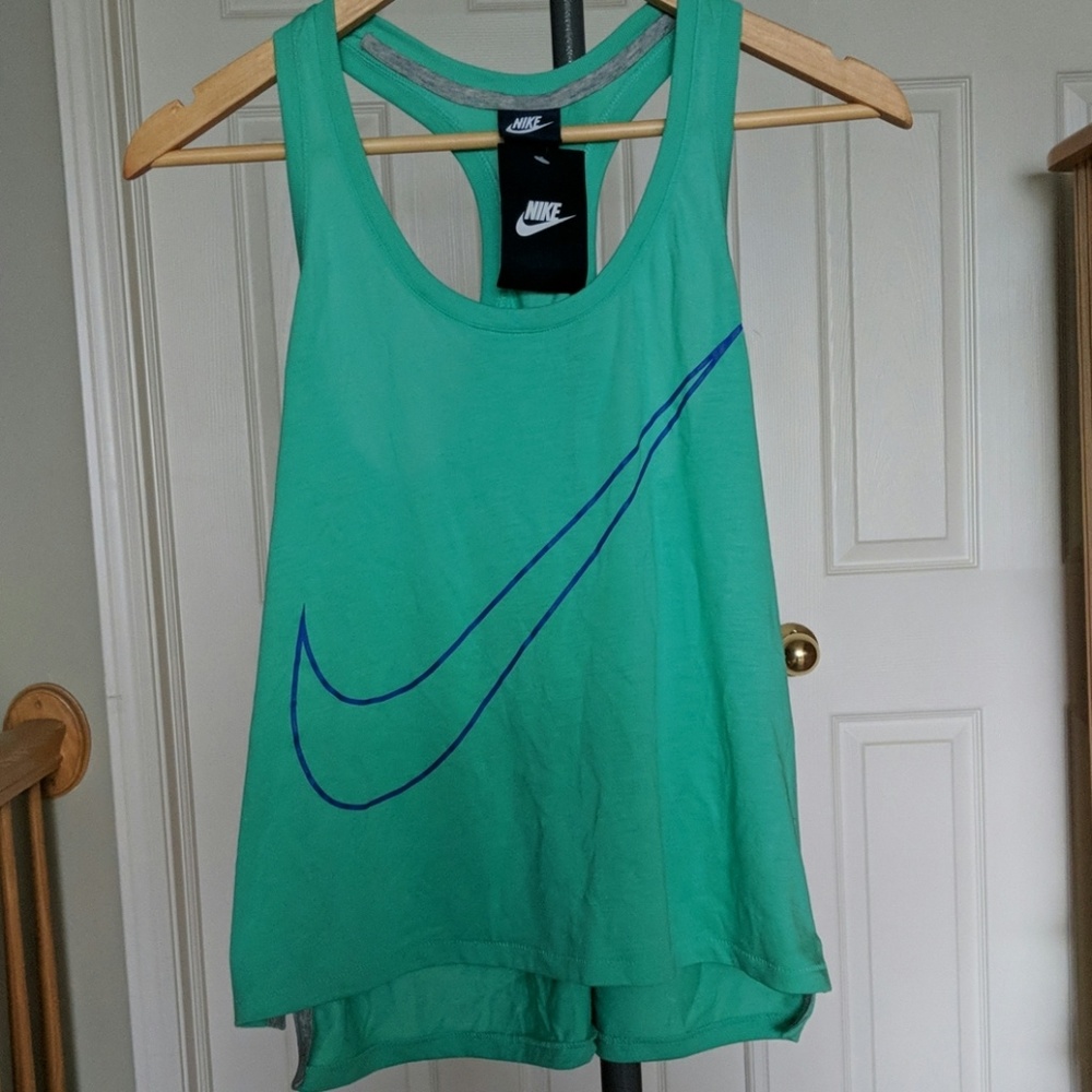 Nike Swoosh Racerback Teal Tank (NEW)